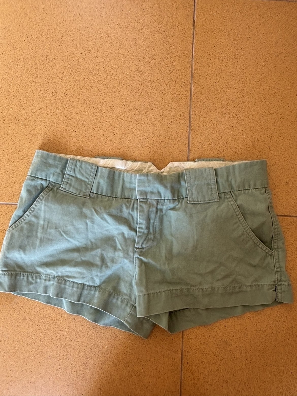 Roxy fold over y2k Sage Green Cotton Shorts